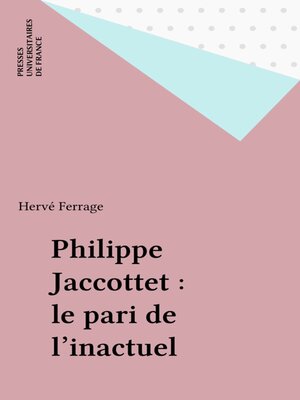 cover image of Philippe Jaccottet